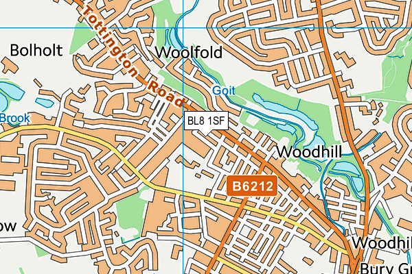 BL8 1SF map - OS VectorMap District (Ordnance Survey)