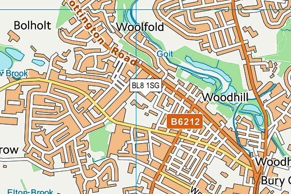 BL8 1SG map - OS VectorMap District (Ordnance Survey)