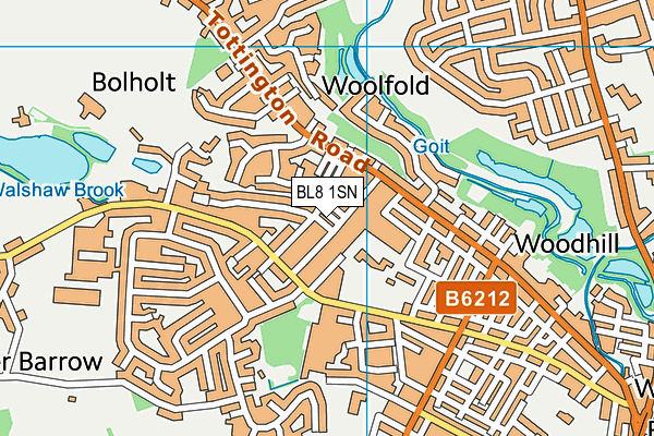 BL8 1SN map - OS VectorMap District (Ordnance Survey)