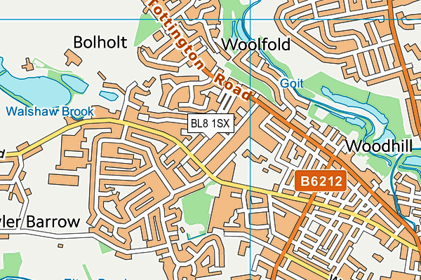 BL8 1SX map - OS VectorMap District (Ordnance Survey)