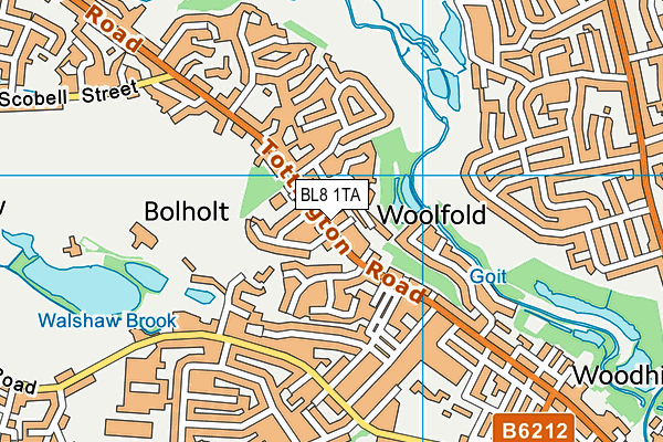 BL8 1TA map - OS VectorMap District (Ordnance Survey)