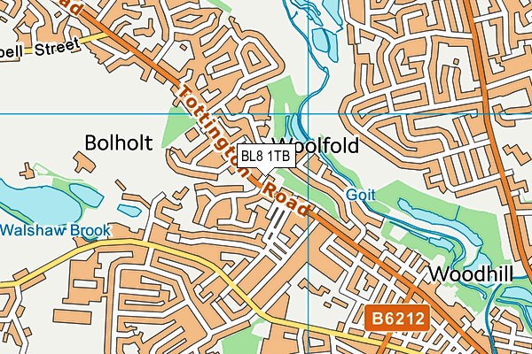 BL8 1TB map - OS VectorMap District (Ordnance Survey)