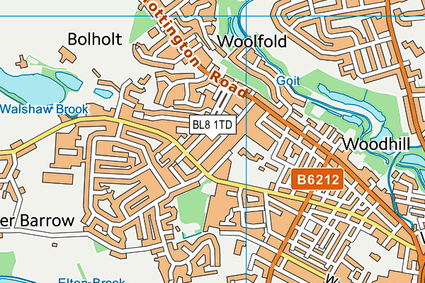 BL8 1TD map - OS VectorMap District (Ordnance Survey)