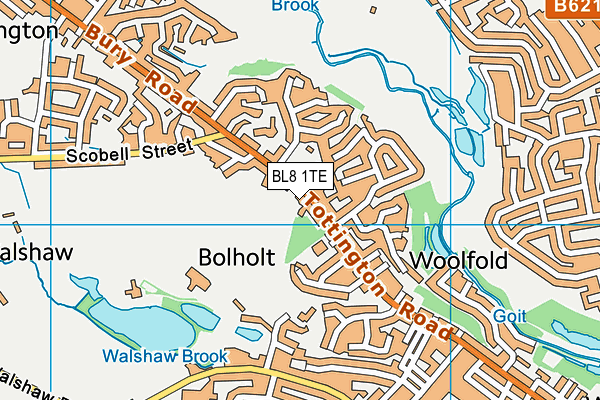 BL8 1TE map - OS VectorMap District (Ordnance Survey)