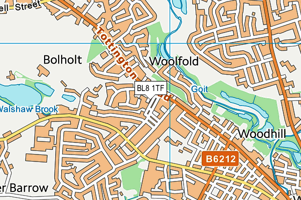 BL8 1TF map - OS VectorMap District (Ordnance Survey)