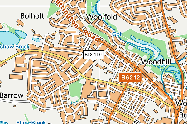 BL8 1TG map - OS VectorMap District (Ordnance Survey)