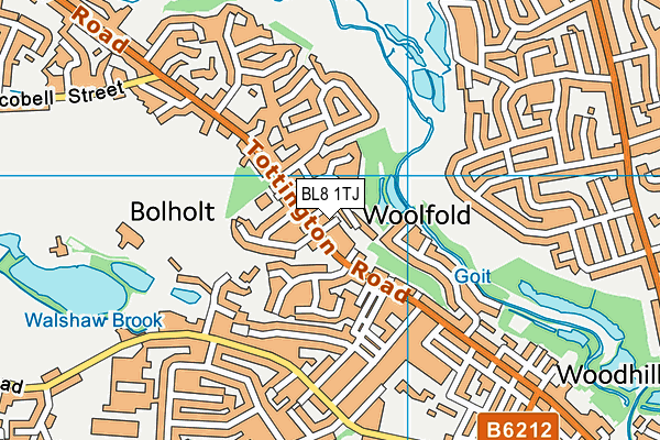 BL8 1TJ map - OS VectorMap District (Ordnance Survey)