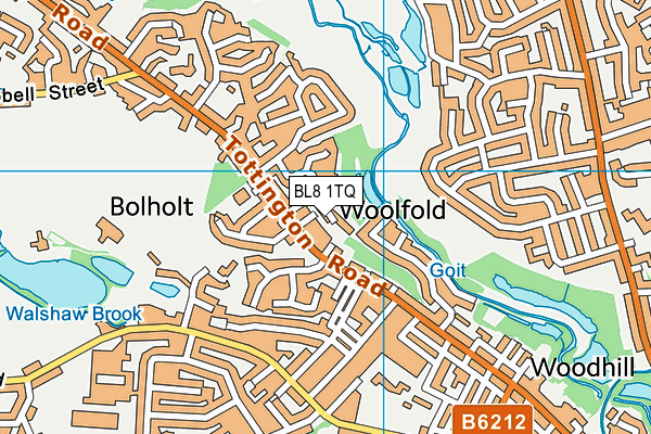 BL8 1TQ map - OS VectorMap District (Ordnance Survey)