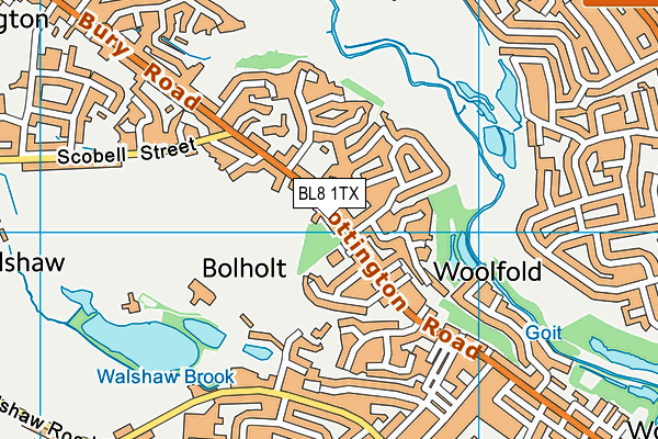 BL8 1TX map - OS VectorMap District (Ordnance Survey)