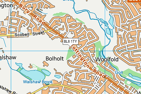 BL8 1TY map - OS VectorMap District (Ordnance Survey)