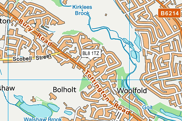 BL8 1TZ map - OS VectorMap District (Ordnance Survey)