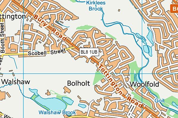 BL8 1UB map - OS VectorMap District (Ordnance Survey)