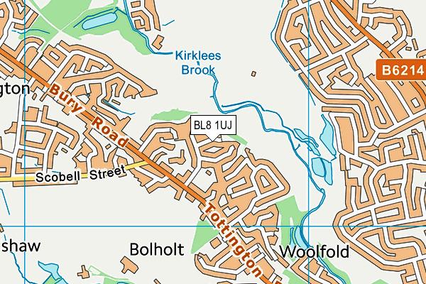 BL8 1UJ map - OS VectorMap District (Ordnance Survey)