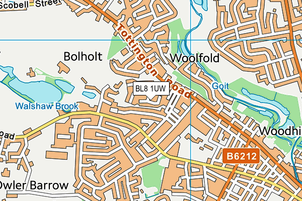 BL8 1UW map - OS VectorMap District (Ordnance Survey)