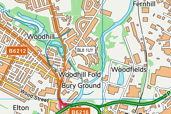 BL8 1UY map - OS VectorMap District (Ordnance Survey)