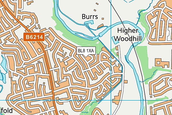 BL8 1XA map - OS VectorMap District (Ordnance Survey)