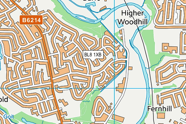 BL8 1XB map - OS VectorMap District (Ordnance Survey)