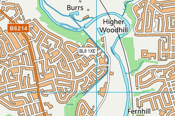BL8 1XE map - OS VectorMap District (Ordnance Survey)