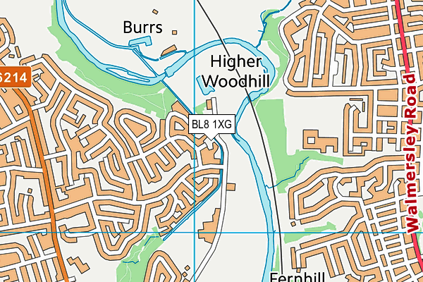 BL8 1XG map - OS VectorMap District (Ordnance Survey)