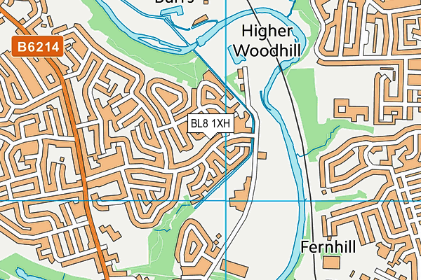 BL8 1XH map - OS VectorMap District (Ordnance Survey)