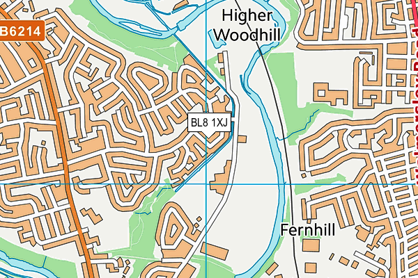 BL8 1XJ map - OS VectorMap District (Ordnance Survey)