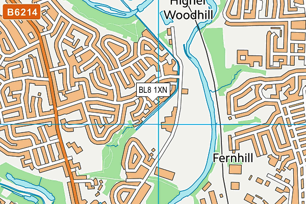BL8 1XN map - OS VectorMap District (Ordnance Survey)
