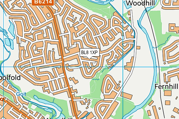 BL8 1XP map - OS VectorMap District (Ordnance Survey)