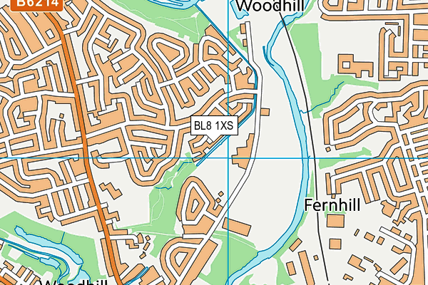 BL8 1XS map - OS VectorMap District (Ordnance Survey)