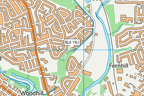 BL8 1XU map - OS VectorMap District (Ordnance Survey)