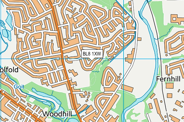 BL8 1XW map - OS VectorMap District (Ordnance Survey)