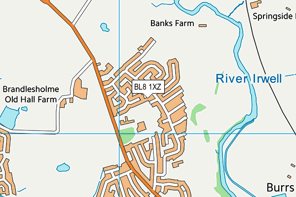 BL8 1XZ map - OS VectorMap District (Ordnance Survey)