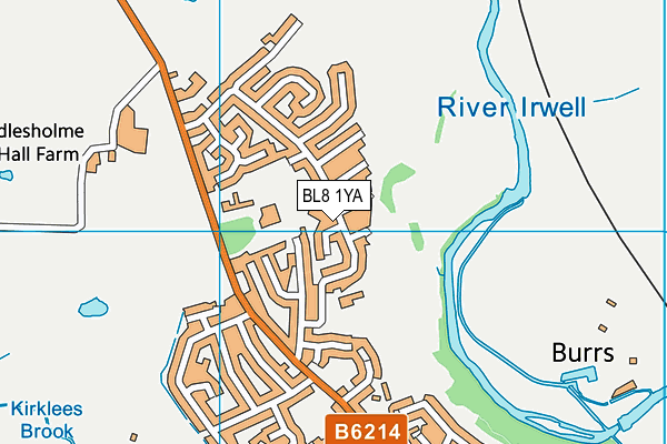 BL8 1YA map - OS VectorMap District (Ordnance Survey)