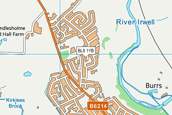 BL8 1YB map - OS VectorMap District (Ordnance Survey)