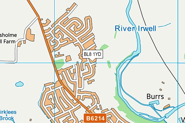BL8 1YD map - OS VectorMap District (Ordnance Survey)