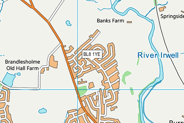 BL8 1YE map - OS VectorMap District (Ordnance Survey)