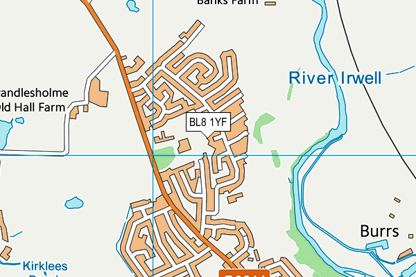 BL8 1YF map - OS VectorMap District (Ordnance Survey)