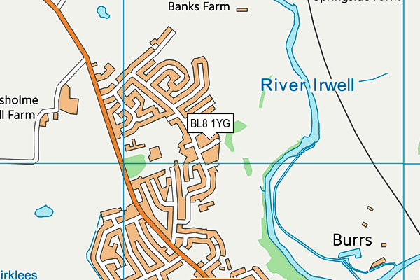 BL8 1YG map - OS VectorMap District (Ordnance Survey)