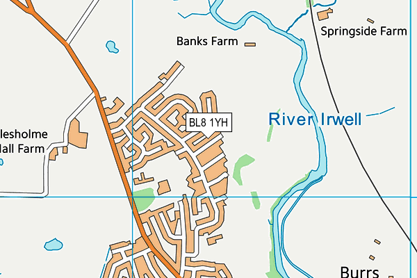 BL8 1YH map - OS VectorMap District (Ordnance Survey)