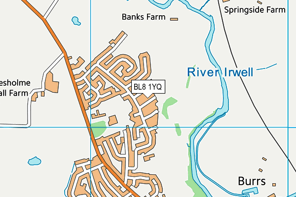 BL8 1YQ map - OS VectorMap District (Ordnance Survey)