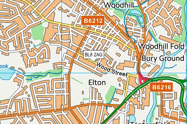 BL8 2AG map - OS VectorMap District (Ordnance Survey)