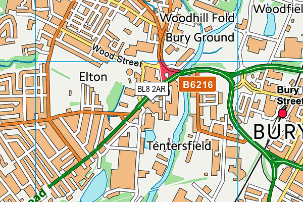 BL8 2AR map - OS VectorMap District (Ordnance Survey)