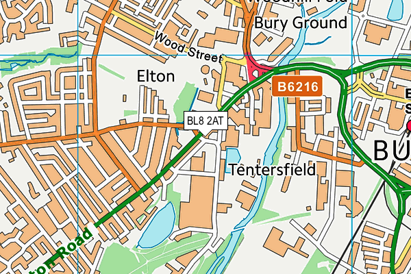 BL8 2AT map - OS VectorMap District (Ordnance Survey)