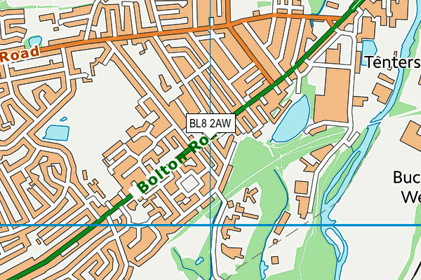BL8 2AW map - OS VectorMap District (Ordnance Survey)