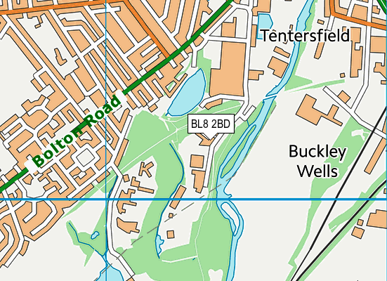 BL8 2BD map - OS VectorMap District (Ordnance Survey)