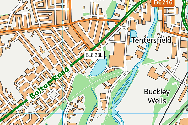 BL8 2BL map - OS VectorMap District (Ordnance Survey)