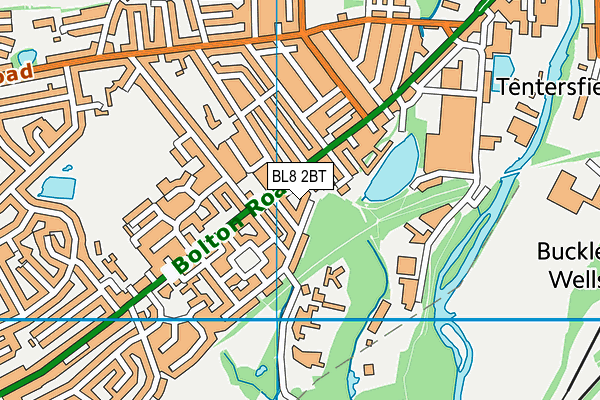 BL8 2BT map - OS VectorMap District (Ordnance Survey)