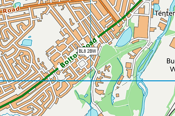 BL8 2BW map - OS VectorMap District (Ordnance Survey)