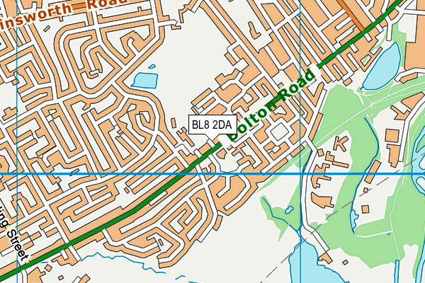 BL8 2DA map - OS VectorMap District (Ordnance Survey)