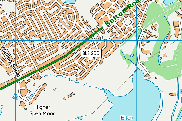 BL8 2DD map - OS VectorMap District (Ordnance Survey)