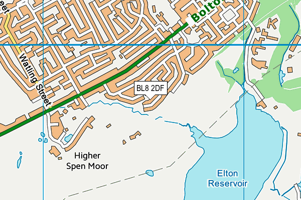 BL8 2DF map - OS VectorMap District (Ordnance Survey)